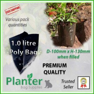 1 litre Planter Bags - Polyethylene Growbags - for more info go to PlanterBags.com.au