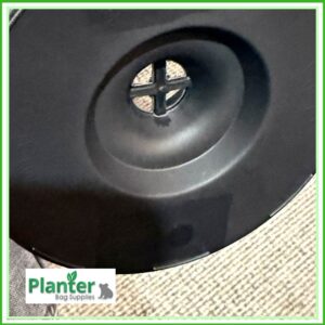 200mm Deep Hanging Basket – Saucerless Black with Heavy Duty Hanger
