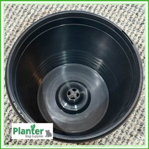 200mm Deep Hanging Basket – Saucerless Black with Heavy Duty Hanger